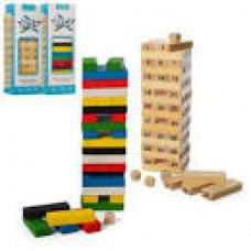 Дерев'яна іграшка Гра MD 1211 вежа, 51 блок, кубики, 2 види, кор., 19,5-5,5-5,5 см.