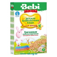 Каша Bebi Premium безмолочная Гречка низкоаллергенная с пребиотиками 200г (с 4мес) 