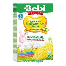 Каша Bebi Premium безмолочная Кукуруза низкоаллергенная с пребиотиками 200г (с 5мес)