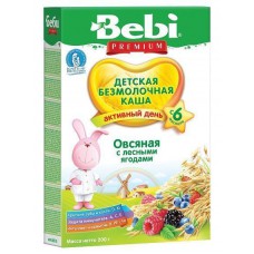 Каша Bebi Premium безмолочная Овсяная с лесными ягодами 200г (с 6мес) 