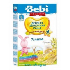 Каша Bebi Premium молочная 7 злаков 200г (с 6мес) 