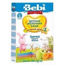 Каша Bebi Premium молочная Гречка курага яблоко 200г (с 4мес) 