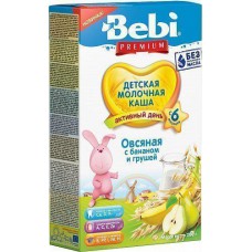 Каша Bebi Premium молочная Овсяная с бананом и грушей 200г (с 6мес) 