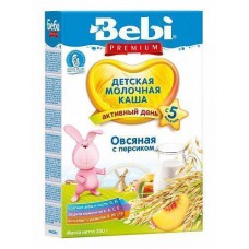 Каша Bebi Premium молочная Овсяная с персиком 250г (с 5мес) 