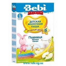 Каша Bebi Premium молочная Пшеница яблоко банан 200г (с 6мес)  