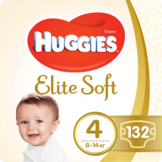 Подгузники Huggies Elite Soft Box 4 (8-14кг) 132 шт (шт.)